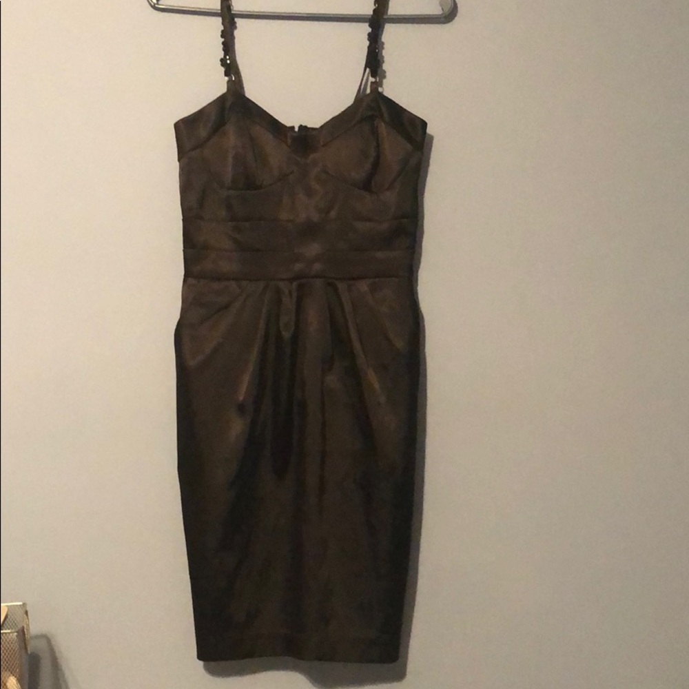 Black satin mini dress